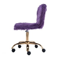Design Group Mid-Back állítható forgó hiúság szék fau szőrmel, lila
