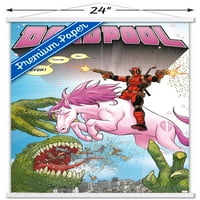 Marvel Comics-Deadpool-egyszarvú fali poszter fa mágneses kerettel, 22.375 34