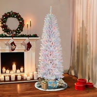 Előre megvilágított 6,5 ' ceruza fehér Fraser fenyő mesterséges karácsonyfa fényekkel, fehér