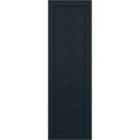 Ekena Millwork 12 W 53 H True Fit PVC Egyetlen panel Heringbone modern stílusú rögzített redőnyök, csillagtalan éjszakai kék