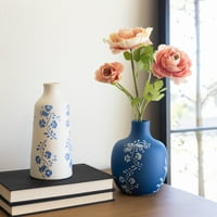 Flora Bunda asztali 7.13 Mindennapi kék virágmintás kerámia váza