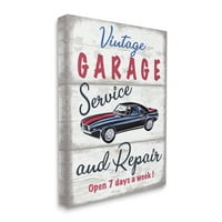 Stupell Industries Vintage garázs szerviz jel rusztikus deszka Minta, 48, Elizabeth Tyndall tervezte