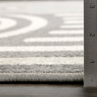 Loomaknoti terasz Tropic Sedvick 9 '12' geometriai beltéri kültéri terület szőnyeg szürke fehér