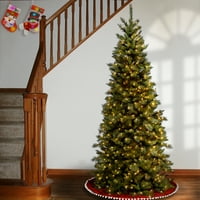 National Tree Company Előre Megvilágított Mesterséges Vékony Karácsonyfa, Zöld, Tiffany Fenyő, Fehér Fények, Állványt Tartalmaz,