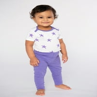 Kis csillag Organic Baby & Toddler Girl 3pk Leggings, Méret újszülött-5T