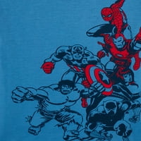Marvel Boys Avengers Grafikus Pizsama Szett, 2 Részes, 4-12-Es Méretek