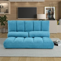 Összecsukható padló kanapé kanapé két párnával, állítható lusta kanapé padlószék nappali, hálószoba, dupla quaise lounge játékszék