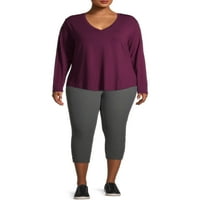 Terra & Sky Women's Plus Size Capri Leggings, Pack