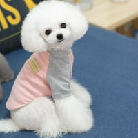 Cheepet pamut színű blokk raglan ujjak kutya póló kisállat ruhák rózsaszín szürke fb