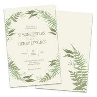 Személyre szabott zöld botanikai esküvői meghívás