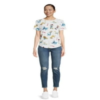 Disney női nyomtatási póló rövid ujjú, méretű xs-xxxl