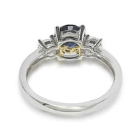 Kollekció sterling ezüst zafír és gyémánt akcentus eljegyzési gyűrű