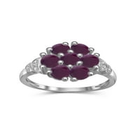 JewelersClub Ruby Ring Birthstone ékszerek - 2. Karát rubin 0. Ezüst gyűrűs ékszerek fehér gyémánt akcentussal - drágakő gyűrűk