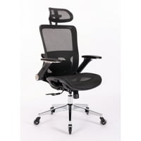 Ergonomikus hálós irodai szék-gördülő otthoni íróasztal szék 4D állítható Flip kartámaszokkal, állítható ágyéki támasztékkal