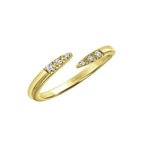 KEVÉNYES gyémánt-Accent nyitott bypass halmozó gyűrű 18 ezer sárga aranyban, ezüst ezüst felett