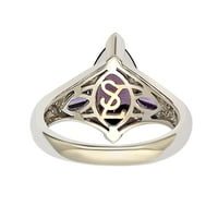 Sterling ezüst lila marquise köbös cirkónium -gyűrű