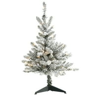 3ft. Flocked Nyugat -Virginia Lucfenyő mesterséges karácsonyfa, tiszta lámpákkal és hajlékony ágakkal