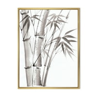 Designart 'Palm Bamboo részlet a White III' hagyományos keretes vászon fali művészet nyomtatás
