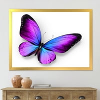 Designart 'Blue és Violet Butterfly' Modern keretes művészeti nyomtatás