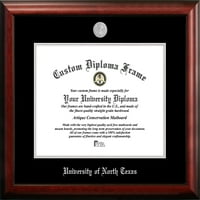 Észak-Texasi Egyetem 17w 14h ezüst dombornyomott Diploma keret