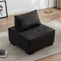 Aukfa nappali Egyetlen kanapé kárpitozott akcentus szék párnával otthoni irodában, fekete