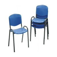 Safco 4185bu kontúr rakodó székek, Kék w fekete keret, 4 karton