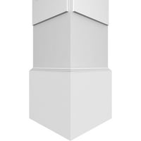 Ekena Millwork 12 W 10'h kézműves klasszikus négyzet alakú nem-társított Paretwork oszlop W Standard Capital & Standard Base