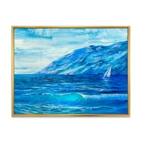 Napkelte ragyogása a tengeri hullámok II keretes festmény vászon művészeti nyomtatás