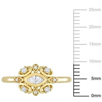 Miabella női karátos T.W. Marquise-vágott gyémánt 14KT sárga arany marquise center halo gyűrű