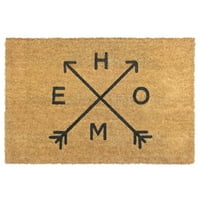 Rugsmith Natural Machine Tufted Home Arrows Coir Doormat, 24 36