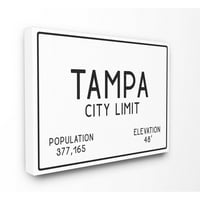 A Stupell Lakberendezési Gyűjtemény Tampa City Limit Vászon Fal Művészet