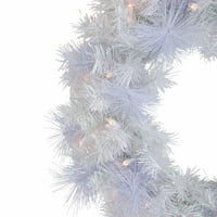 Northlight Előre Megvilágított Vermont Fehér Fenyő Mesterséges Karácsonyi Koszorú Tiszta Fények