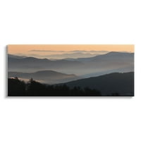 Stupell Industries Narancs Napkelte naplemente ég hegység sziluettek vászon fal művészet, 13, Design Lori Deiter