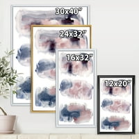 Kék és rózsaszín felhők bézs foltokkal, keretes festmény vászon art nyomtatás