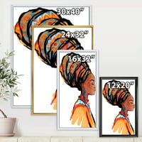 Designart 'Afro American Woman Turban i' Modern keretes vászon fali művészet nyomtatás