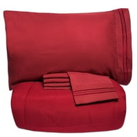 Luxus ágy-a-táskánál alternatív kényelem és lapkészlet-Burgundy-Twin XL