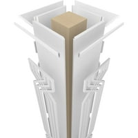 Ekena Millwork 12 W 8'h kézműves klasszikus négyzet alakú nem társított atlasz Fretwork oszlop W Crown Capital & Crown Base
