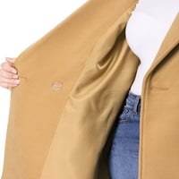 Női plusz méret hosszú ujjú gomb bezárás hajtófülke téli kabát