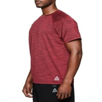 Reebok férfi és nagy férfiak aktív nyomóprés rövid ujjú teljesítményű edzés póló, akár 3xl méretű