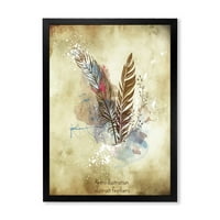 Designart 'Beige Vintage Flowers' Vintage Framed Art Print