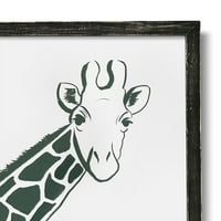Peekaboo szürke és fehér zsiráf keretes fali művészet Modrn