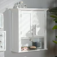 Baxton Studio Turner modern és kortárs fehér kész fa 2 ajtós fürdőszoba fali tárolószekrény