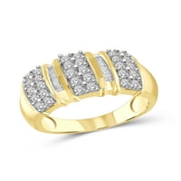 JewelersClub gyémántgyűrűk nőknek-1. Karát fehér gyémánt gyűrű ékszerek-14K aranyozott ezüst zenekarok--Ring By JewelersClub