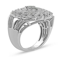 Imperial 10K fehérarany 1 10ct tw gyémánt Ankh kubai link férfi gyűrű