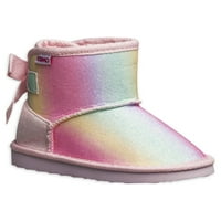 Josmo Fau szőrme Tie Dye Rainbow Glitter & Bows nyíró csizma