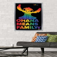 Disney Lilo és Stitch-Ohana büszkeség fal poszter, 22.375 34 keretes