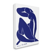 Stupell Industries minimális absztrakt lila meztelen nő Matisse művész, 48, tervezte Ros Ruseva