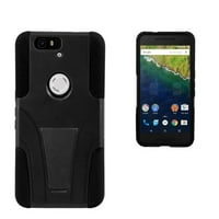 eDragon Shell Polycarbonate Case with Built-in Foldable Kickstand Hyber for Huawei Google Nexus 6P Black Black Black Black