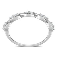 Carat T.G.W. Létrehozott Moissanite sterling ezüst évforduló gyűrű