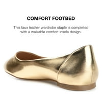 Journee Collection női Kavn Comfort talpbetét keskeny szélességű csúszás kerek lábujj balett lakásokon